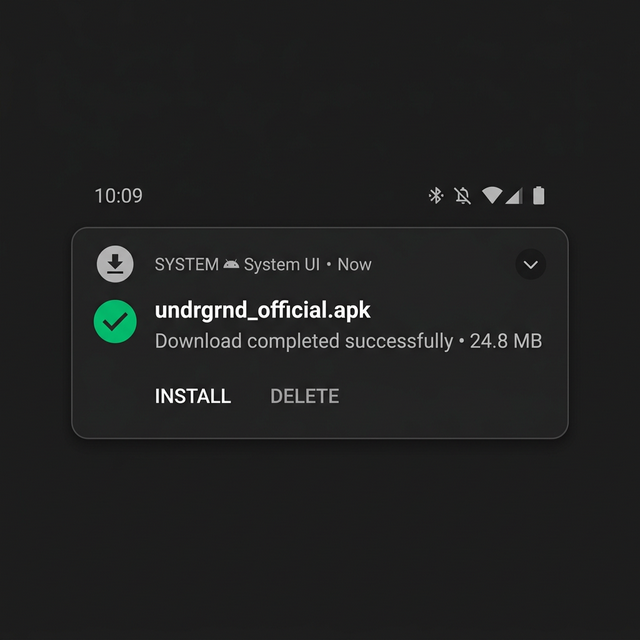 Successfully downloaded APK notification